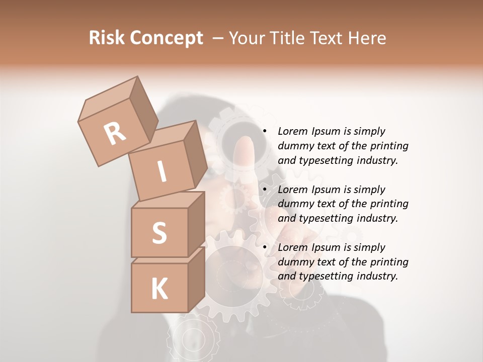 Businesswoman Gear Finger PowerPoint Template