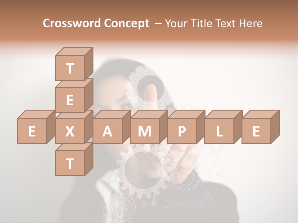 Businesswoman Gear Finger PowerPoint Template