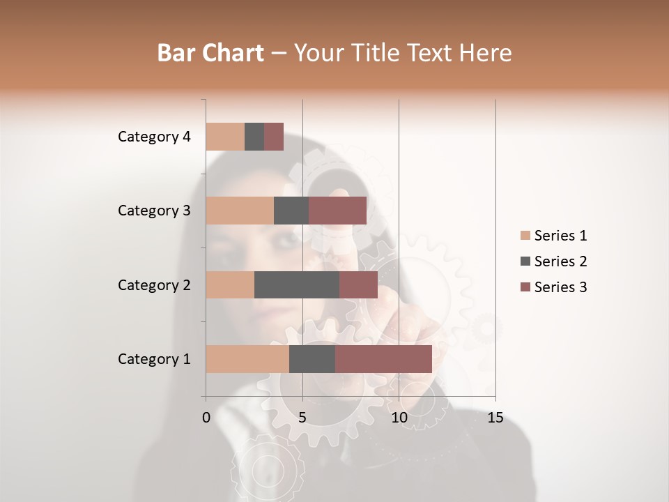 Businesswoman Gear Finger PowerPoint Template