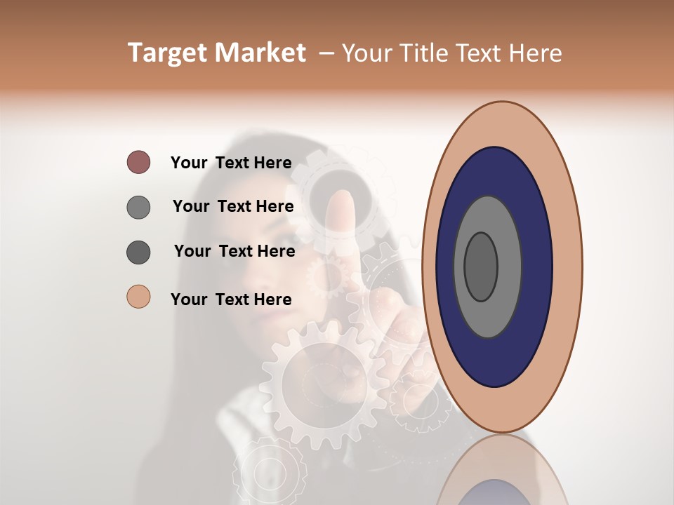 Businesswoman Gear Finger PowerPoint Template