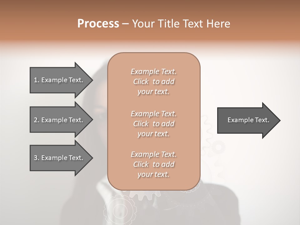 Businesswoman Gear Finger PowerPoint Template