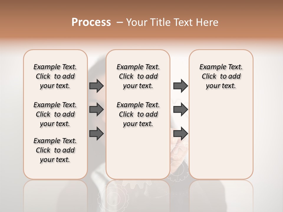Businesswoman Gear Finger PowerPoint Template