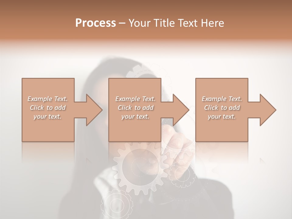 Businesswoman Gear Finger PowerPoint Template