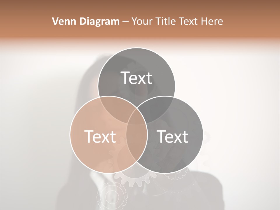 Businesswoman Gear Finger PowerPoint Template