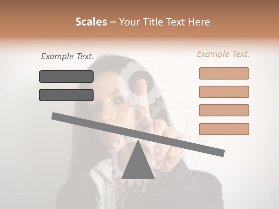 Businesswoman Gear Finger PowerPoint Template