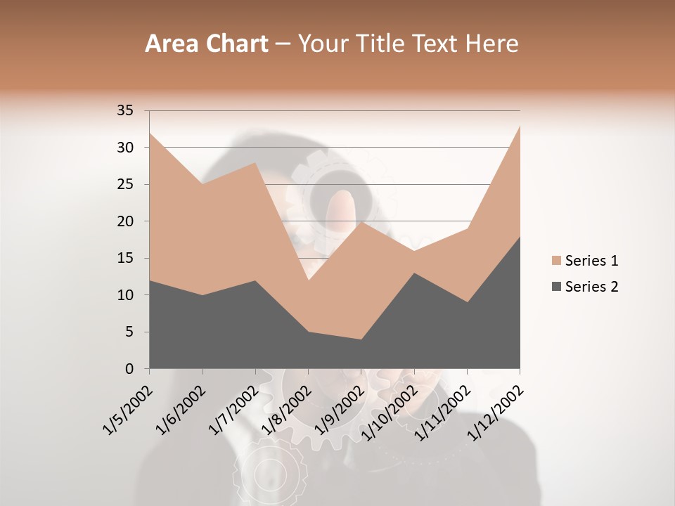 Businesswoman Gear Finger PowerPoint Template