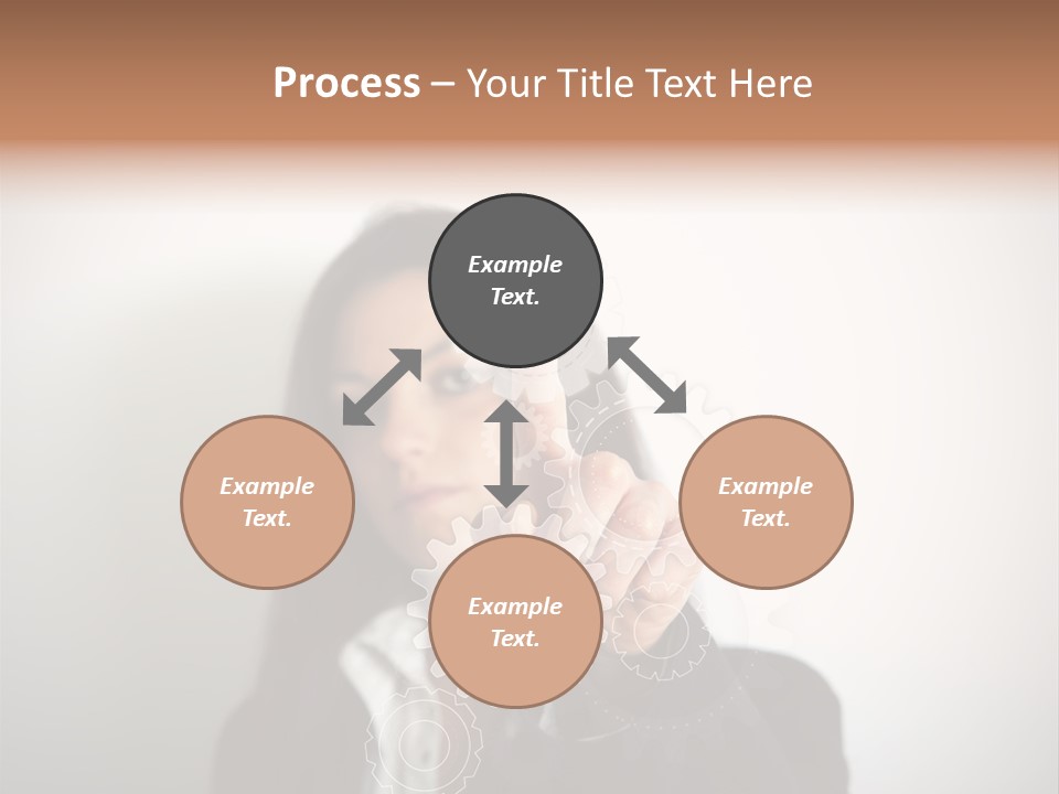 Businesswoman Gear Finger PowerPoint Template