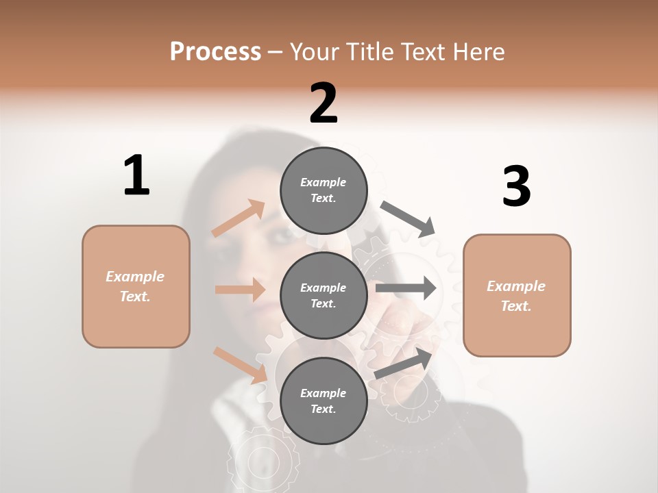 Businesswoman Gear Finger PowerPoint Template