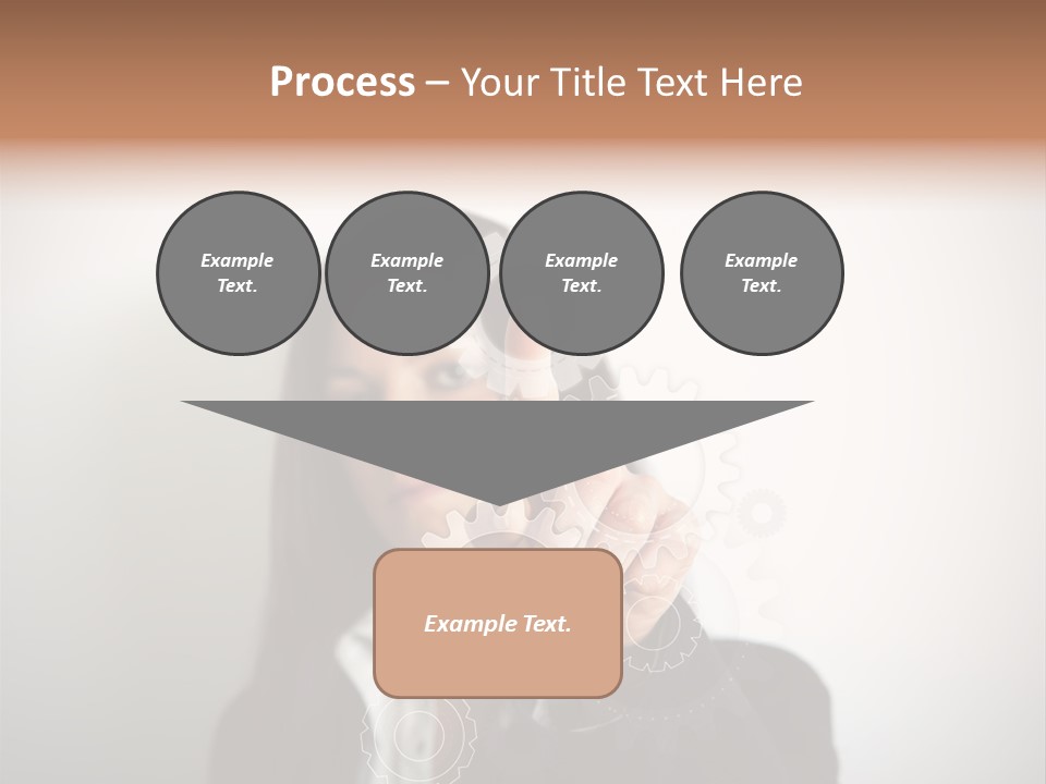 Businesswoman Gear Finger PowerPoint Template