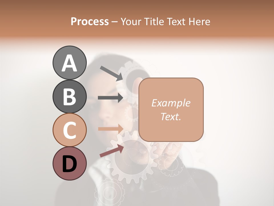 Businesswoman Gear Finger PowerPoint Template