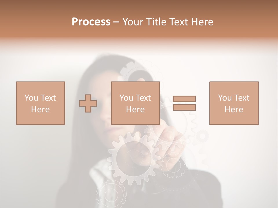 Businesswoman Gear Finger PowerPoint Template