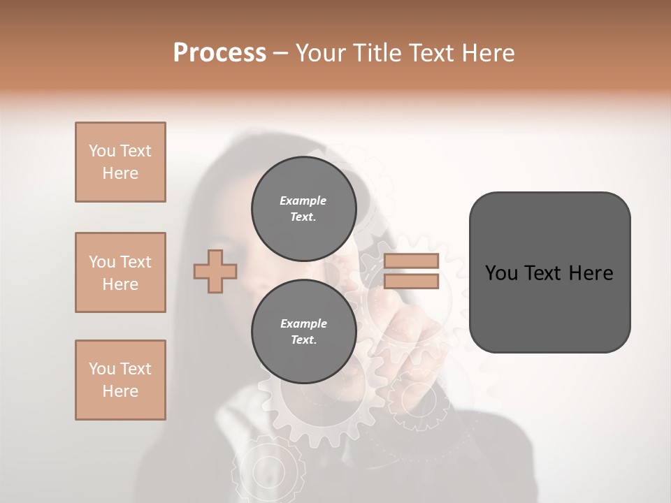 Businesswoman Gear Finger PowerPoint Template
