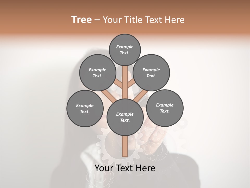 Businesswoman Gear Finger PowerPoint Template