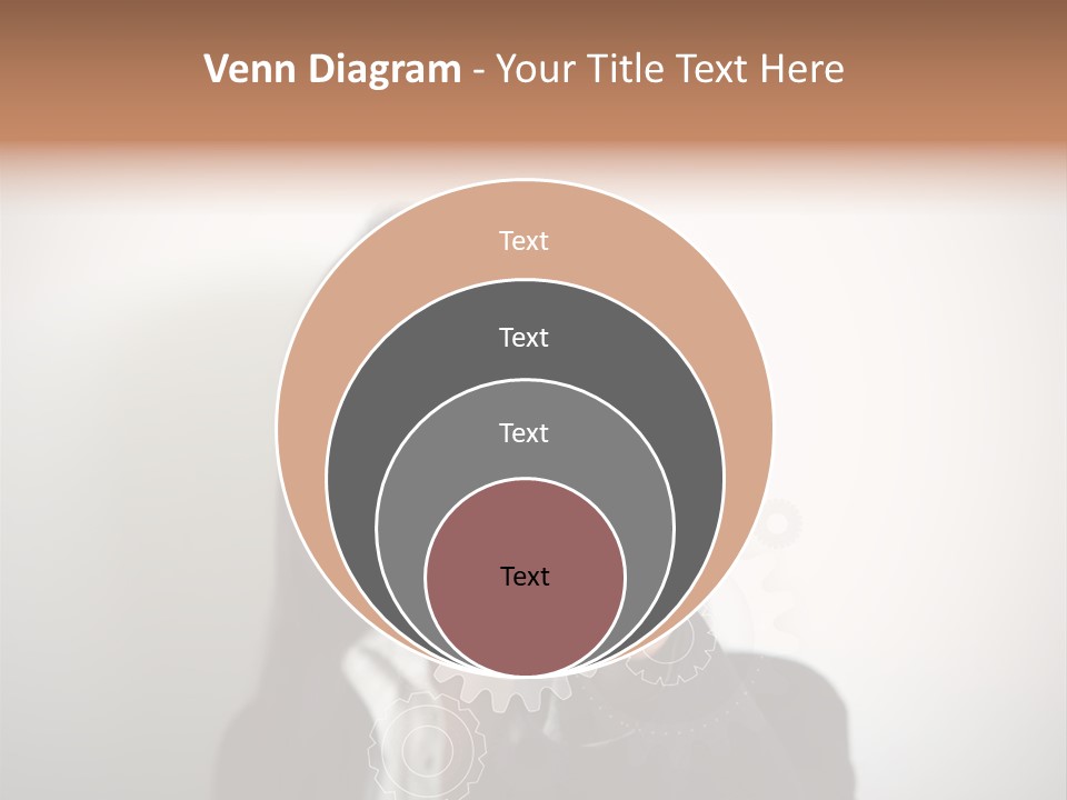 Businesswoman Gear Finger PowerPoint Template