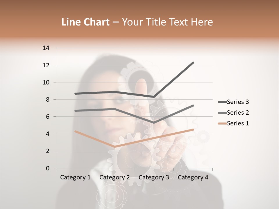 Businesswoman Gear Finger PowerPoint Template