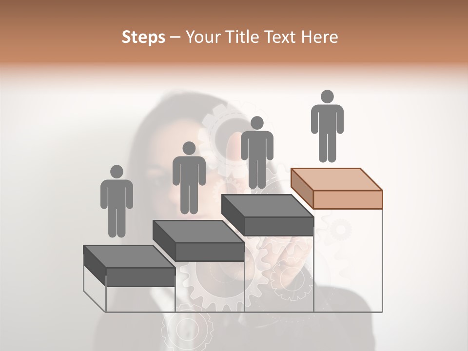 Businesswoman Gear Finger PowerPoint Template