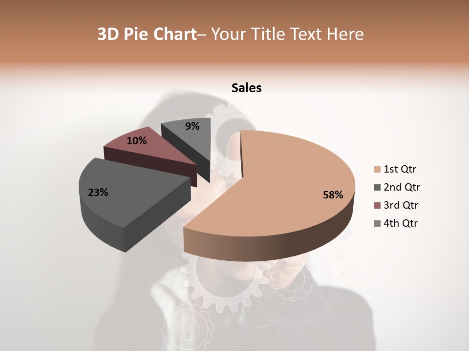 Businesswoman Gear Finger PowerPoint Template