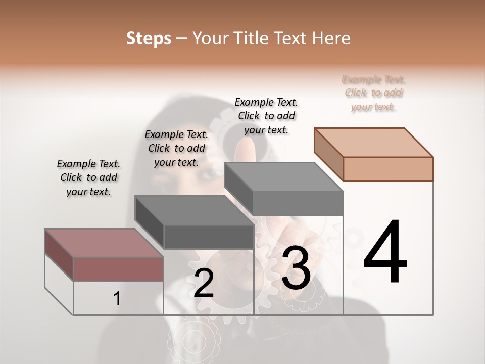 Businesswoman Gear Finger PowerPoint Template