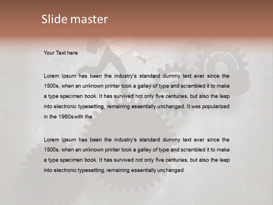 Cogwheel Running Mechanism PowerPoint Template