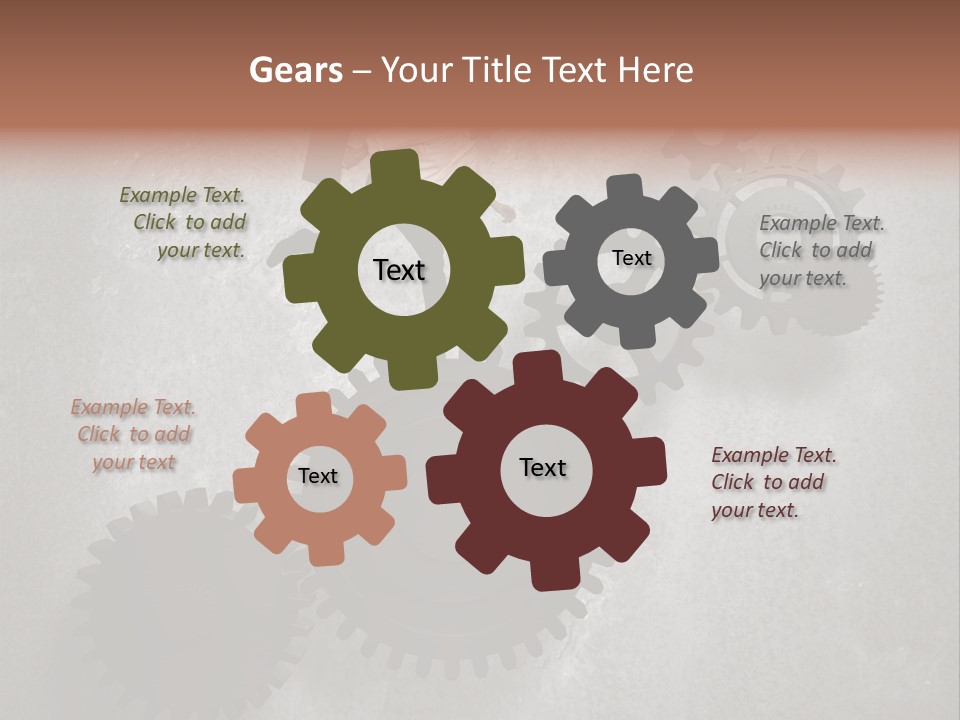 Cogwheel Running Mechanism PowerPoint Template