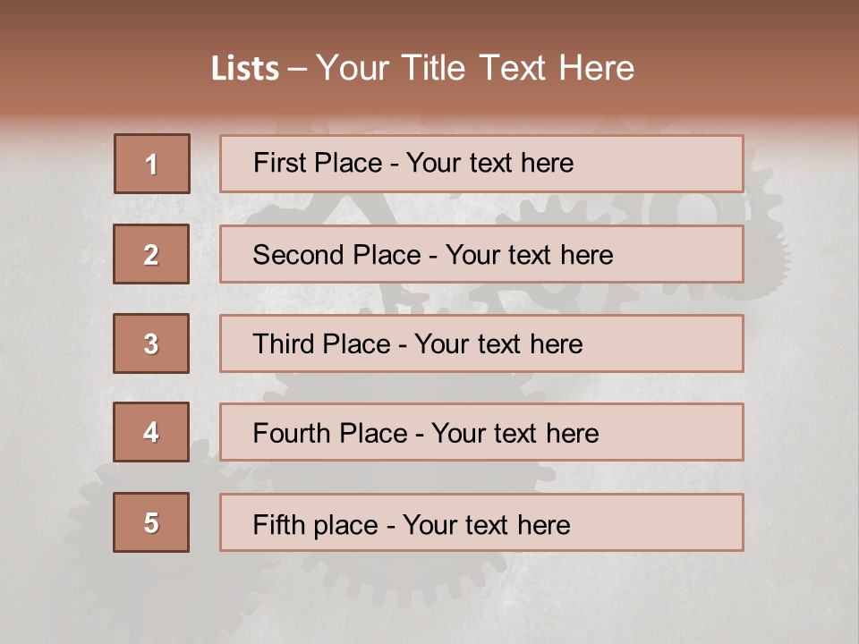 Cogwheel Running Mechanism PowerPoint Template