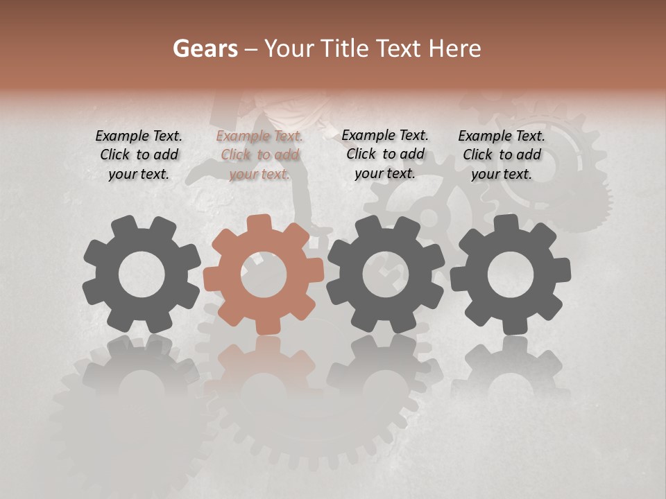 Cogwheel Running Mechanism PowerPoint Template