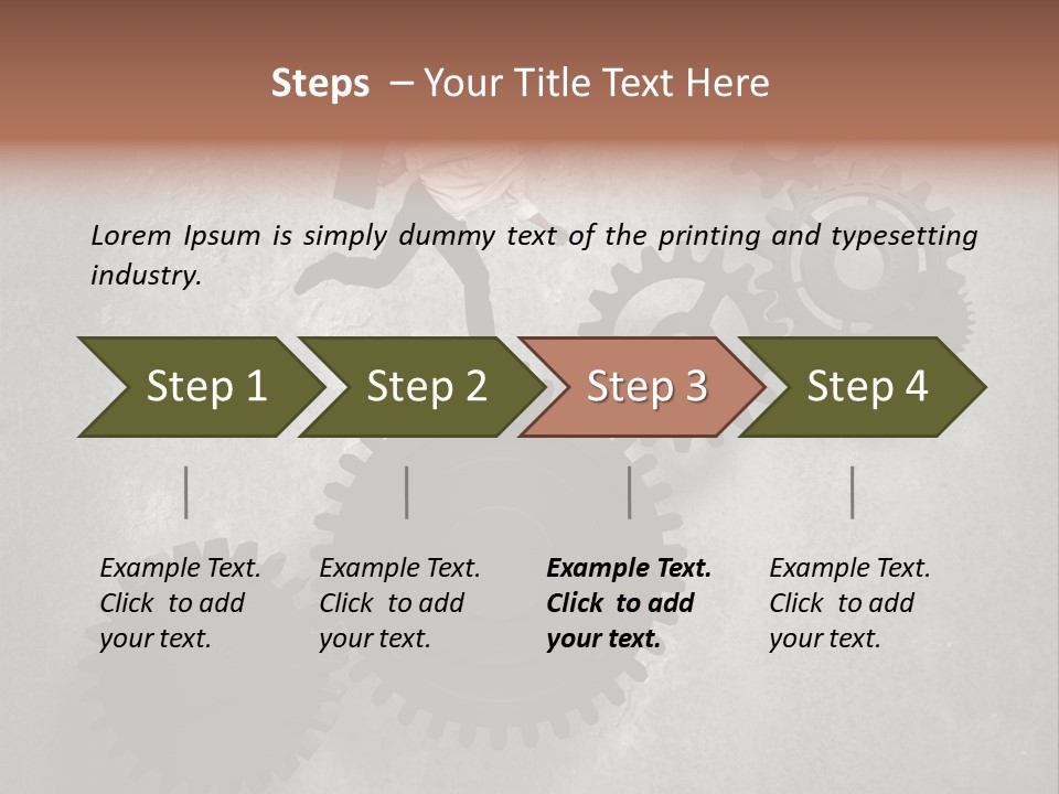 Cogwheel Running Mechanism PowerPoint Template