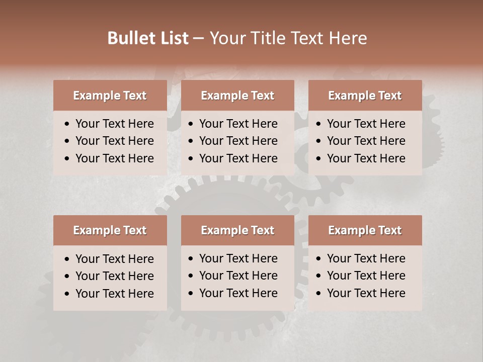 Cogwheel Running Mechanism PowerPoint Template
