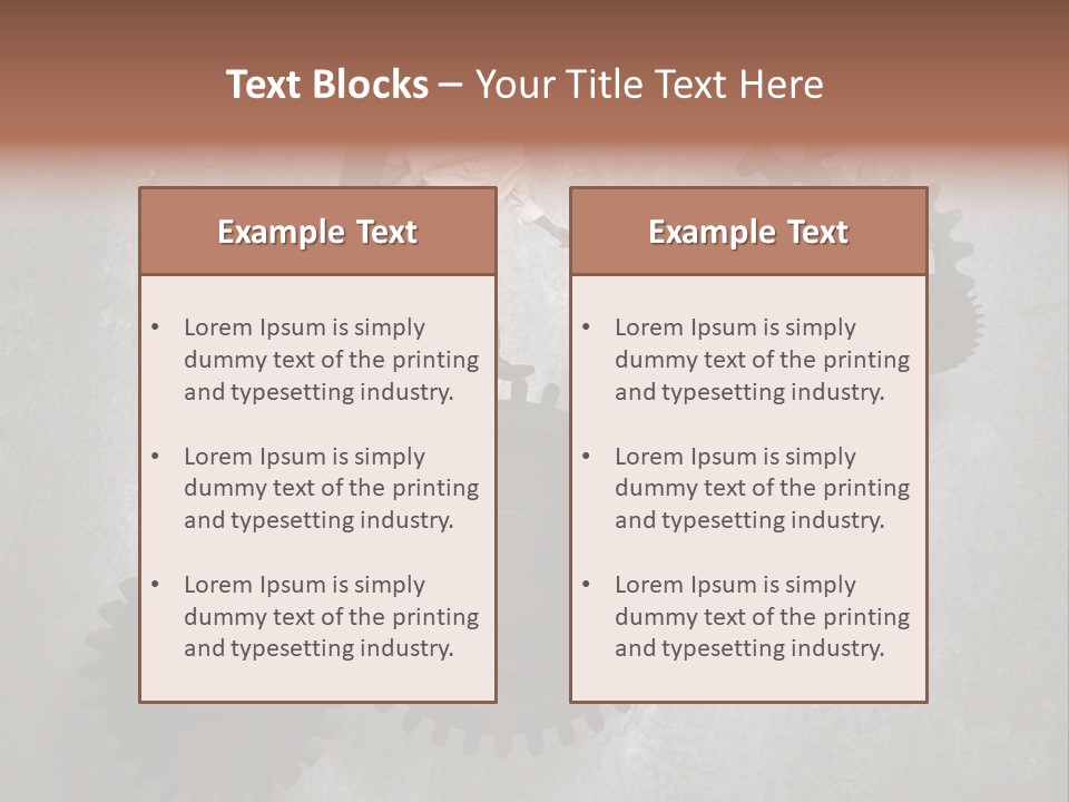Cogwheel Running Mechanism PowerPoint Template