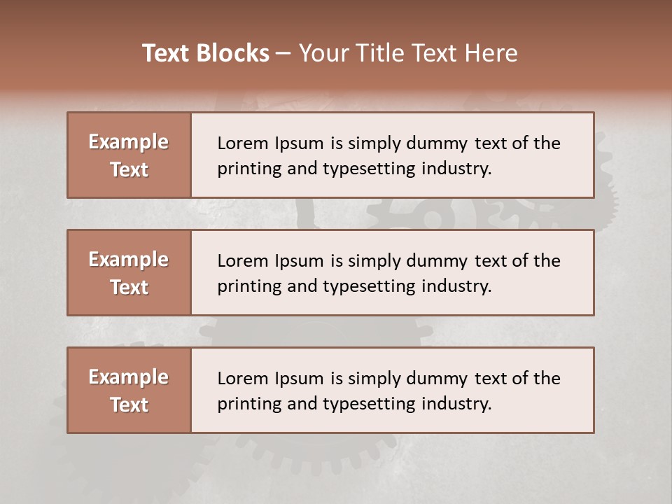 Cogwheel Running Mechanism PowerPoint Template