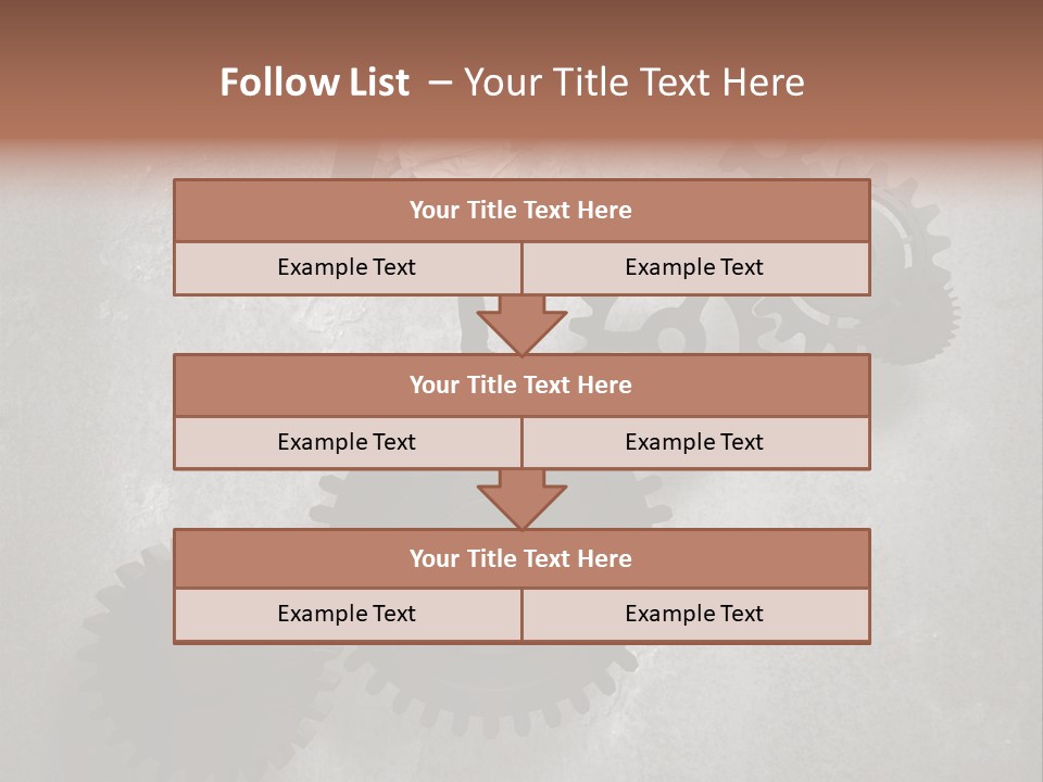 Cogwheel Running Mechanism PowerPoint Template