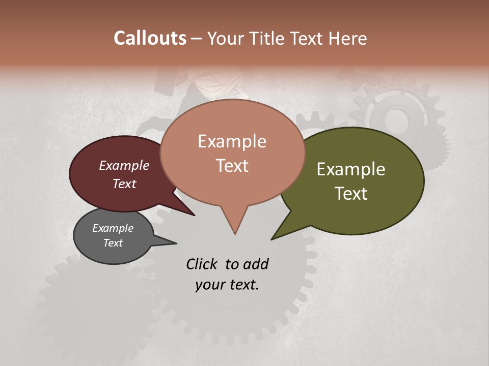 Cogwheel Running Mechanism PowerPoint Template
