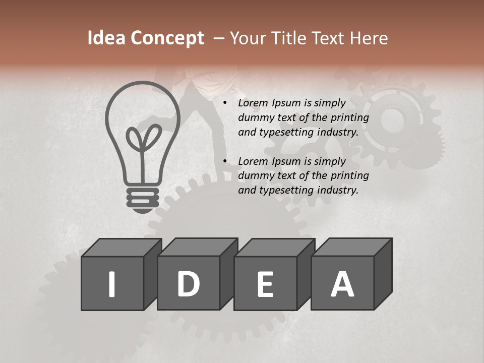 Cogwheel Running Mechanism PowerPoint Template