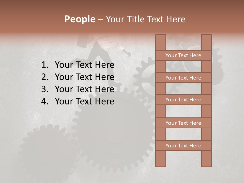 Cogwheel Running Mechanism PowerPoint Template