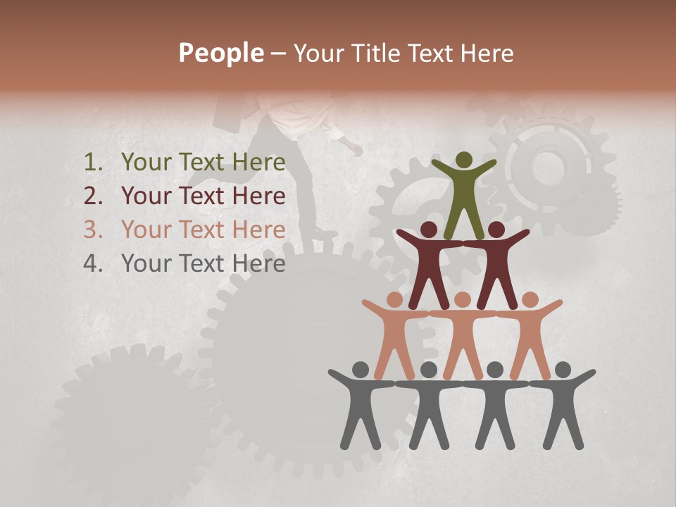 Cogwheel Running Mechanism PowerPoint Template