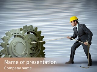 Mechanic Progress Rope PowerPoint Template