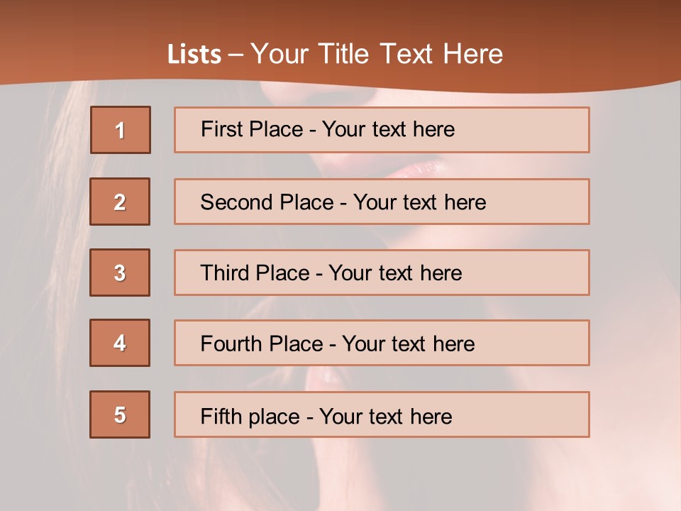 Gesicht Attraktiv Sinnlich PowerPoint Template