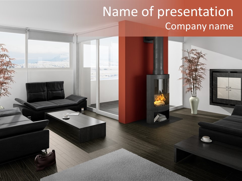 Immobilie Haus Holz PowerPoint Template