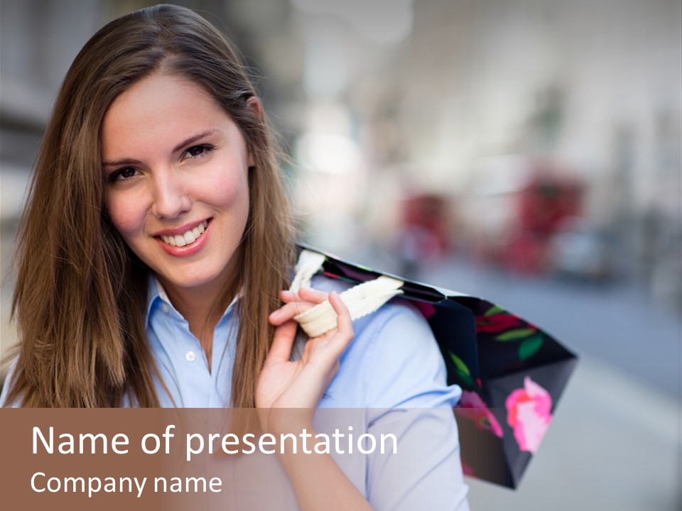 Customer Shopping Female PowerPoint Template