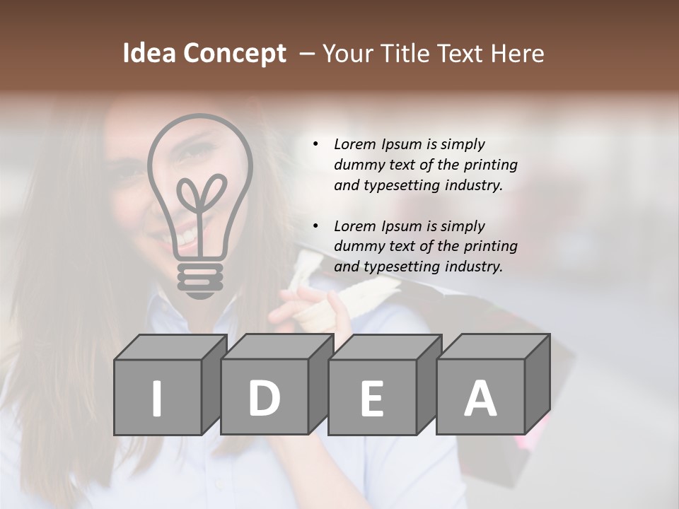 Customer Shopping Female PowerPoint Template