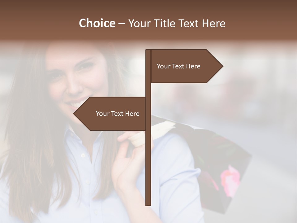 Customer Shopping Female PowerPoint Template