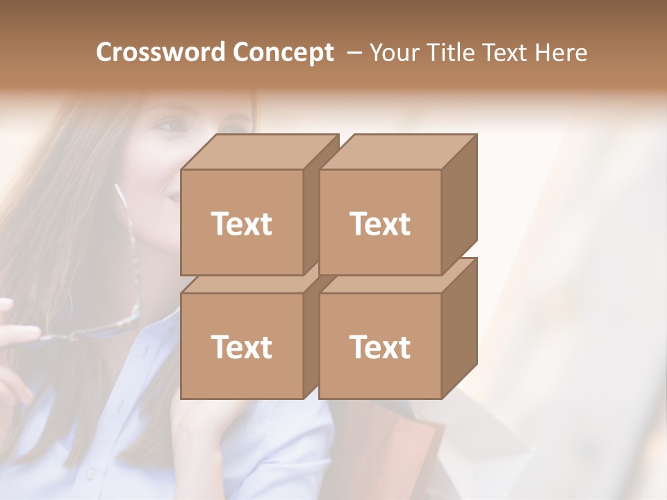 Girl Shopaholic Caucasian PowerPoint Template