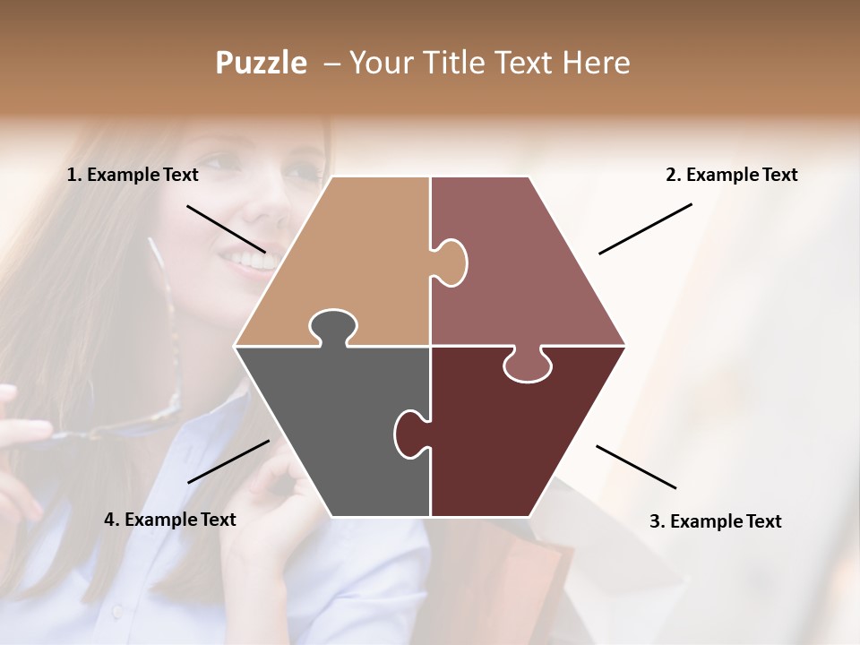 Girl Shopaholic Caucasian PowerPoint Template