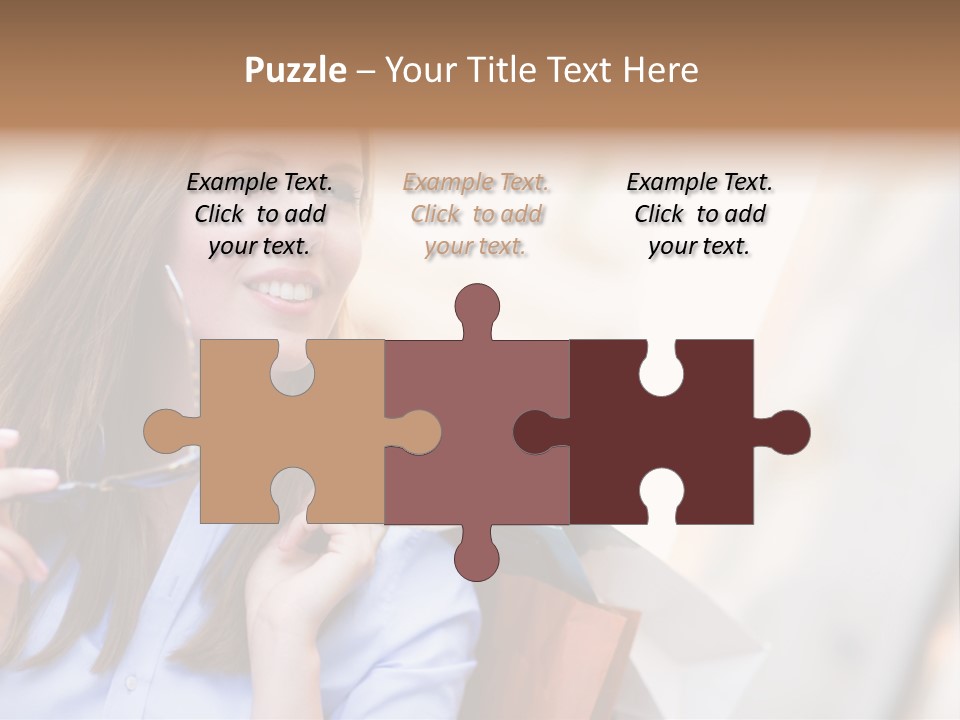 Girl Shopaholic Caucasian PowerPoint Template