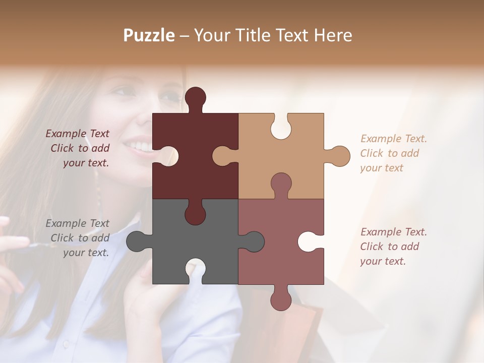 Girl Shopaholic Caucasian PowerPoint Template