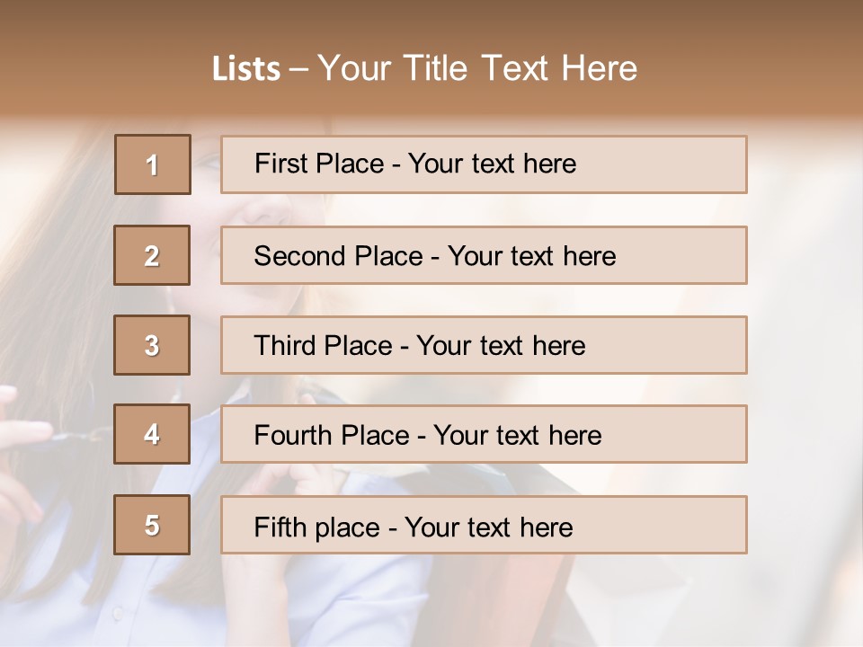 Girl Shopaholic Caucasian PowerPoint Template