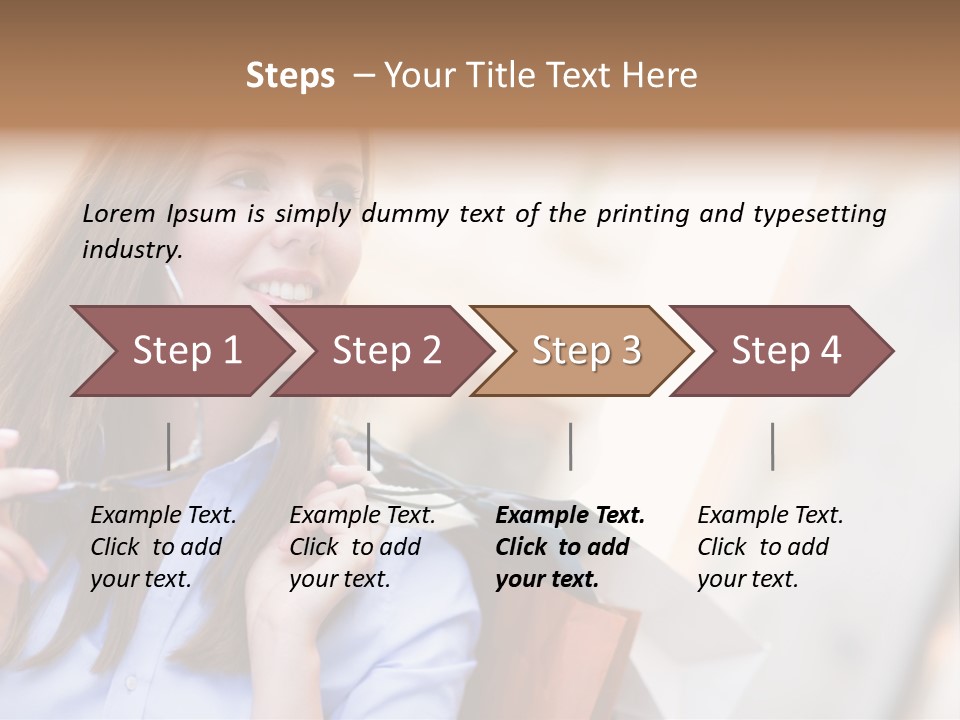 Girl Shopaholic Caucasian PowerPoint Template