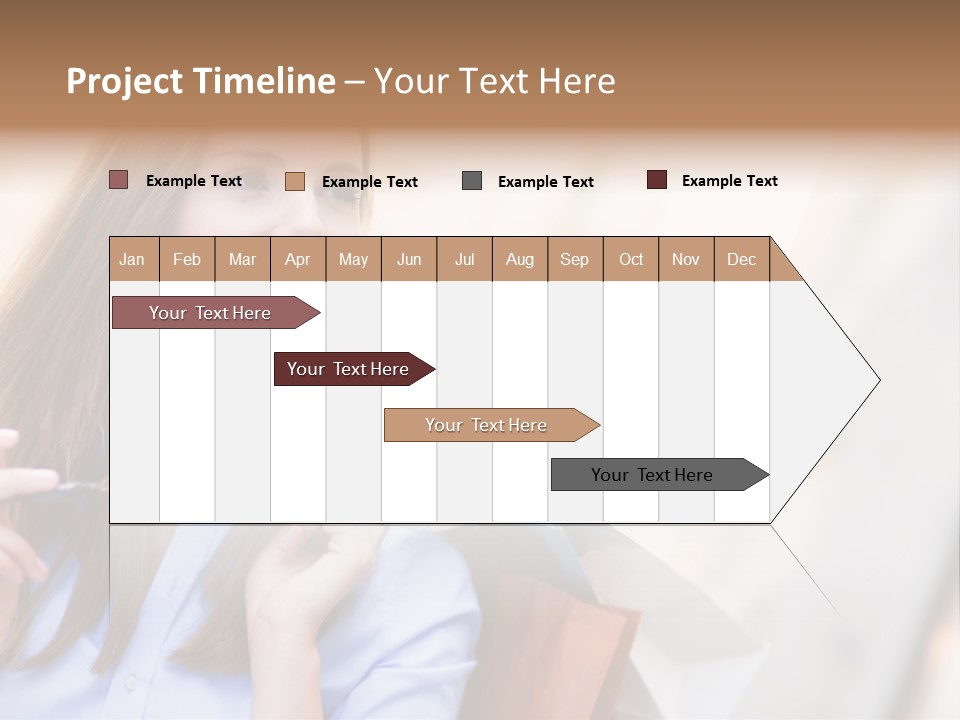 Girl Shopaholic Caucasian PowerPoint Template