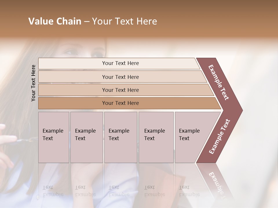 Girl Shopaholic Caucasian PowerPoint Template