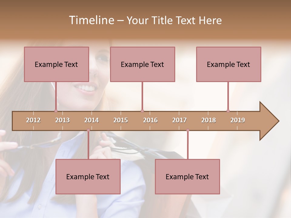 Girl Shopaholic Caucasian PowerPoint Template